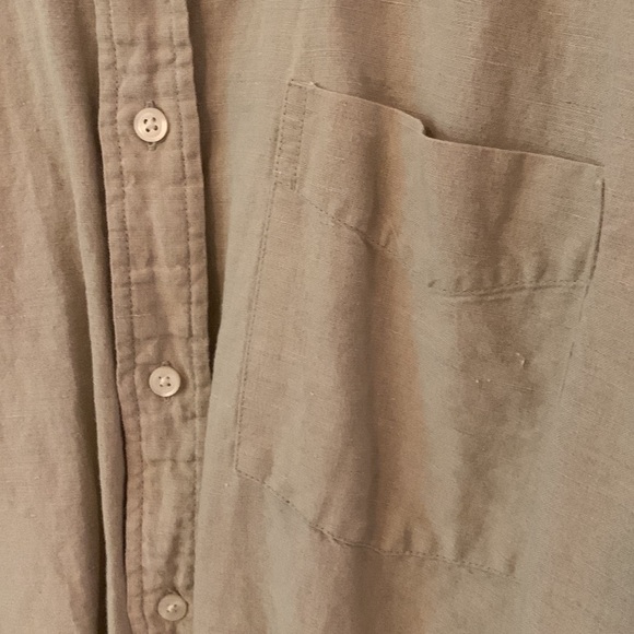Gap Men’s Linen Cotton Blend Short Sleeve Collar Button Down Shirt - Picture 3 of 8